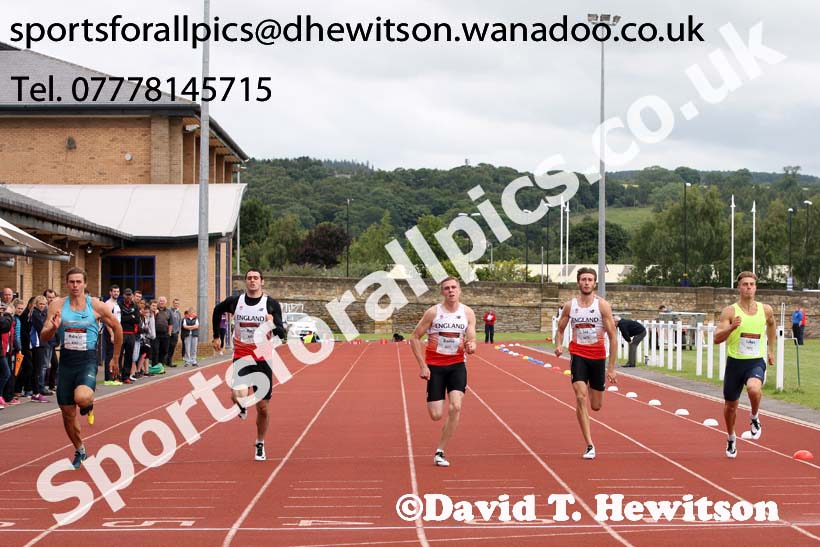 Senior mens 100 metres, EAP International Combined Events, Hexham Northumberland. Photo: David T. Hewitson/Sports for All Pics